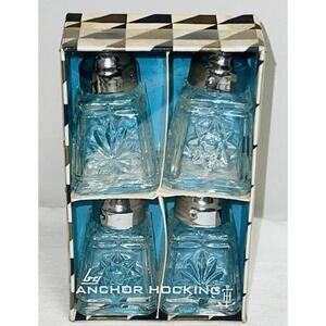 2 New Anchor Hocking EAPC* EARLY AMERICAN PRESCUT 2 1/4" INDIVIDUAL SHAKERS